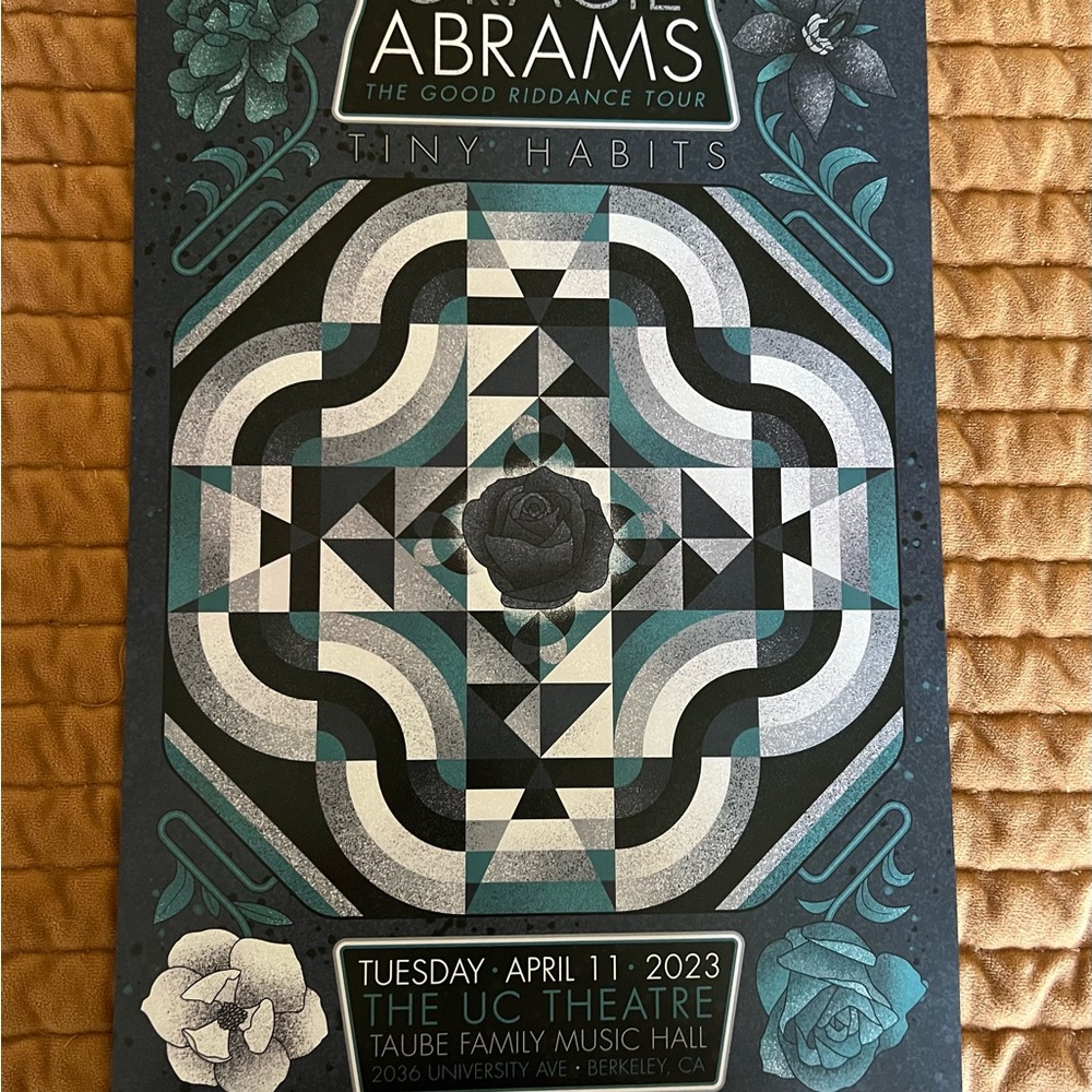 Gracie Abrams The Good Riddance Tour poster - Berkeley, California